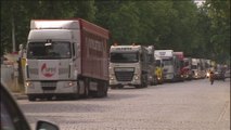 Manifestation des transporteurs routiers: 400 camions pour dire non à la taxe kilométrique