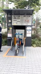 Futuristic bicycle parking system in Japan