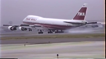 TWA 747-100, 727-200 & L-1011 Landing at LAX
