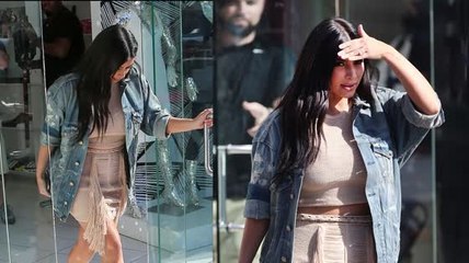 Kim Kardashian reta el estilo de maternidad en ombliguera y tacones