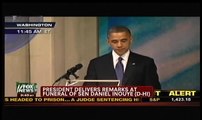 Obama Uses Senator Inouye's Funeral to Talk About Himself