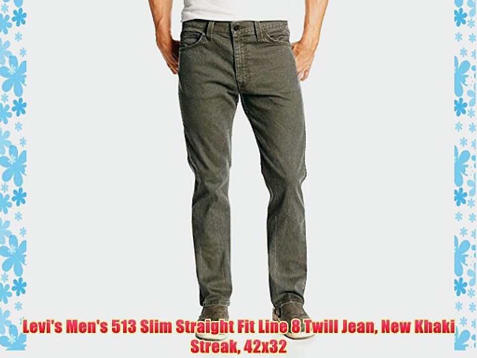 Levi's Men's 513 Slim Straight Fit Line 8 Twill Jean New Khaki Streak 42x32