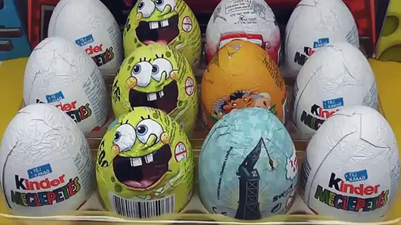 12 Surprise Eggs Kinder Surprise Cars 2 Thomas Spongebob Lion King