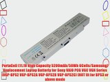 PortaCell (High Capacity 5200mAh/58Wh 6 Cell/Samsung cell) Laptop Battery for Sony VAIO PCG