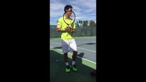 Kei Nishikori talks about his new 2015 Wilson Burn tennis racquet and strings