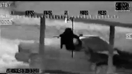 OH-58 Kiowa Helicopter Night Video of Couple