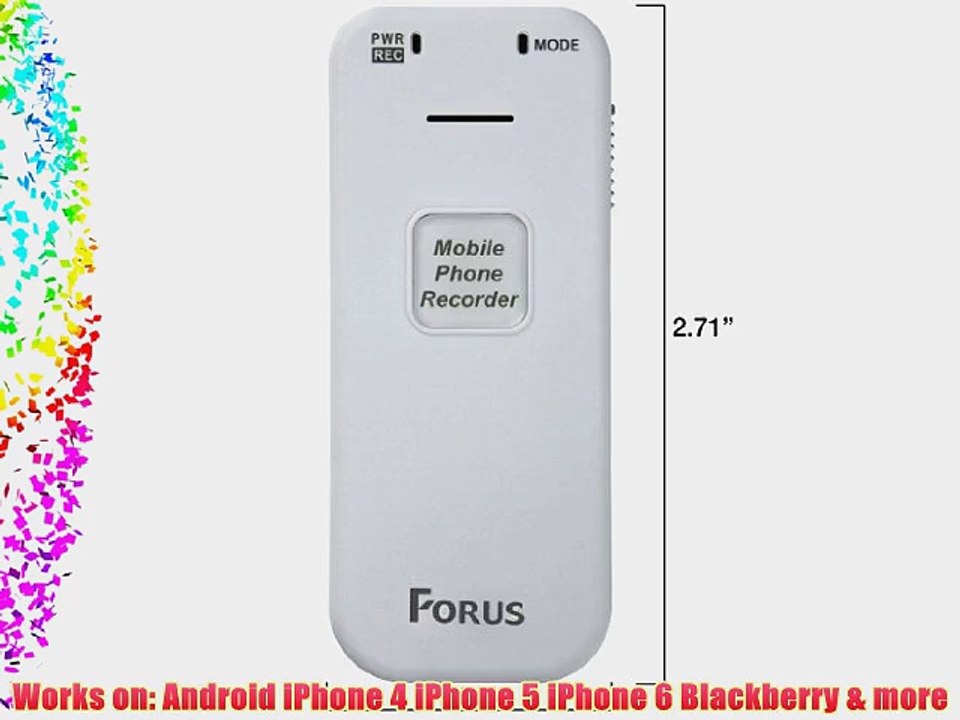 Forus FSV-U2 Cell Phone Call Recorder for iPhone Android or Any Smartphone  - Conversation Voice - video Dailymotion