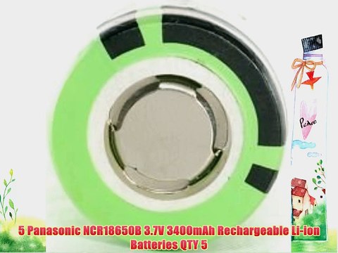5 Panasonic NCR18650B 3.7V 3400mAh Rechargeable Li-ion Batteries QTY 5
