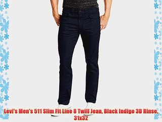 Levi's Men's 511 Slim Fit Line 8 Twill Jean Black Indigo 3D Rinse 31x32