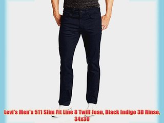 Levi's Men's 511 Slim Fit Line 8 Twill Jean Black Indigo 3D Rinse 34x30