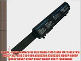 9 cells - Laptop Battery For DELL Studio 1745 1745N 1747 1749 P/N's: W077P 312-0186 312-0196
