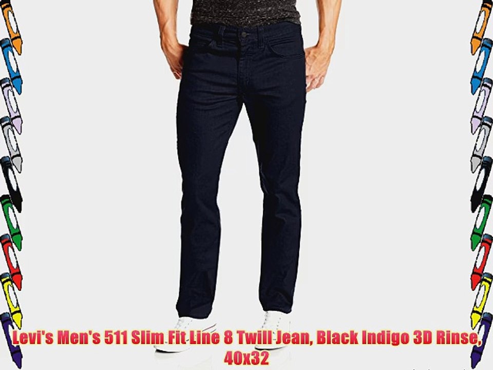 Levi's Men's 511 Slim Fit Line 8 Twill Jean Black Indigo 3D Rinse 40x32