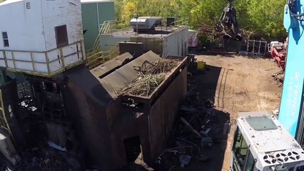 Drone View of a Scrap Recycling facility Sadoff Iron & Metal Company Fond du Lac, WI