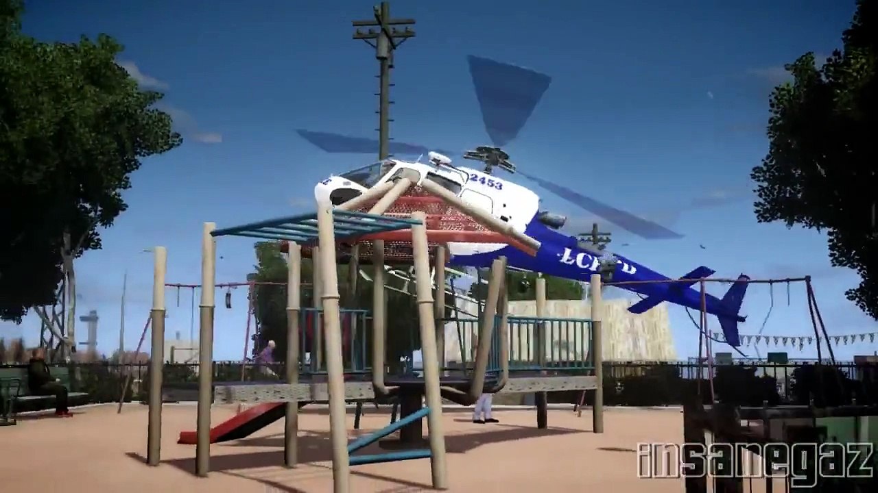 GRAND THEFT AUTO IV AS350 ECUREUIL HELICOPTER CRASH TESTING HD