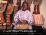 Djembe Drum Lesson, Master Drummer Improvising:Lamin  Jassey