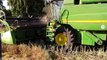 John Deere T660i und Massey Ferguson 7278 im Raps, Ernte 2013