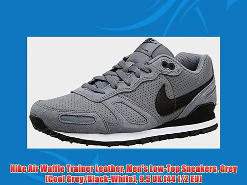 Nike Air Waffle Trainer Leather Men's Low-Top Sneakers Grey (Cool Grey/Black-White) 9.5 UK