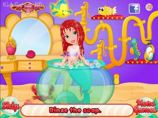 Baby Disney Princess Cartoon Baby Ariel Royal Bath Baby Video Games
