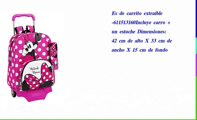 Minnie Mouse  Mochila carro grande  33 x 42 cm Safta