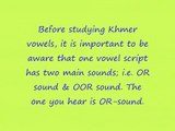Khmer Study: Khmer Vowels in OR sound