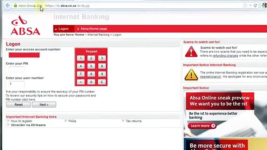 Absa.co.za: ABSA Internet Banking Login - video Dailymotion