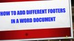 How to Add Different Footers in a Word Document