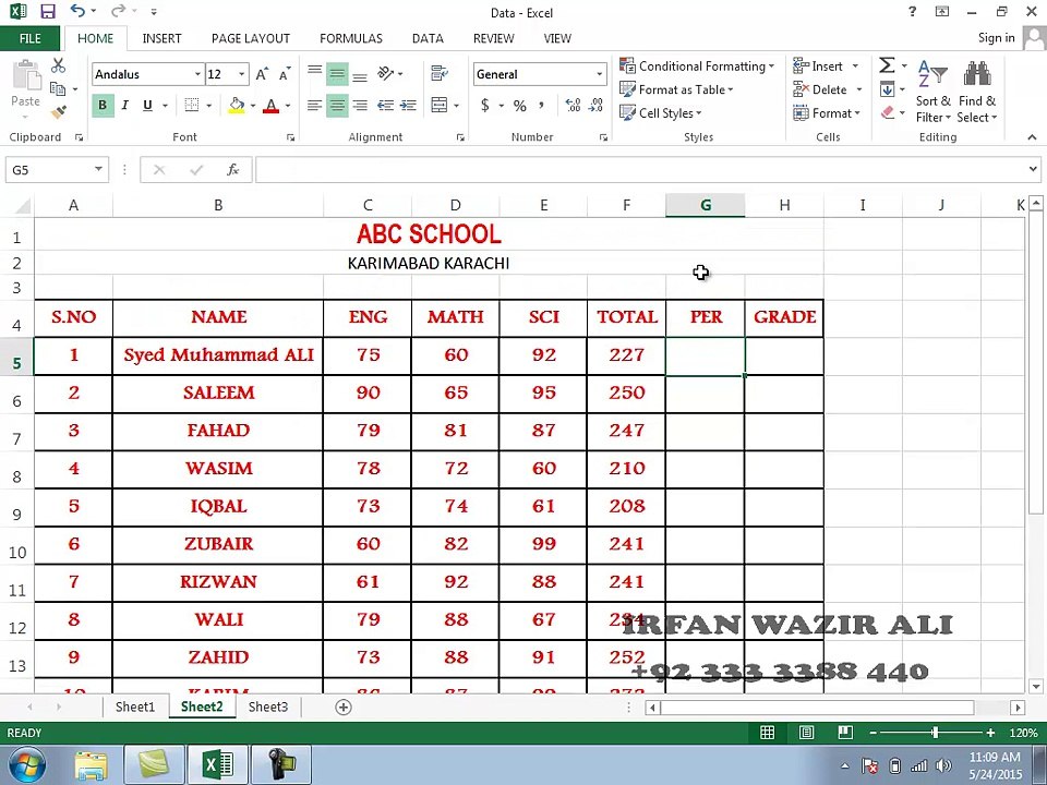 MS Excel 2013 - Urdu Tutorials - Part 8