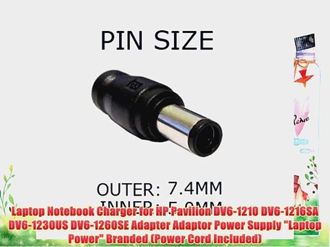 Laptop Notebook Charger for HP Pavilion DV6-1210 DV6-1216SA DV6-1230US DV6-1260SE Adapter Adaptor