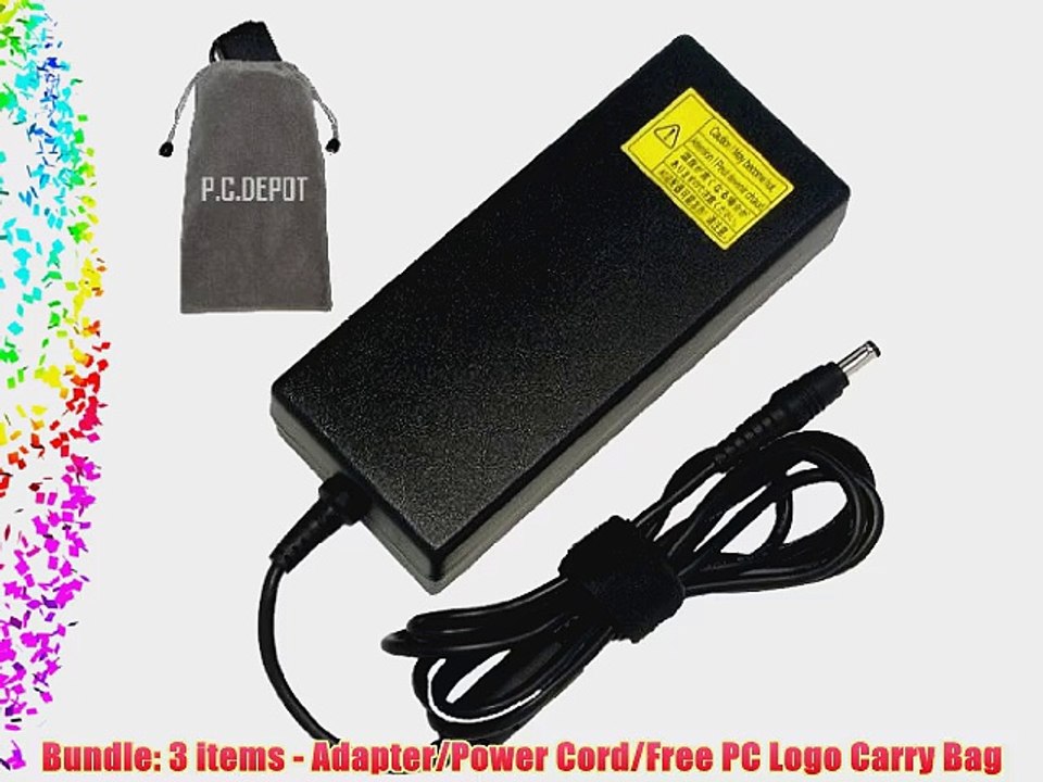 Bundle:3 items - Adapter/Free PC Logo Carry Bag/Power Cord: Toshiba 19V 6.32A 120W AC Adapter