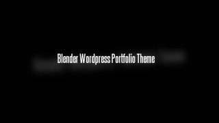 Blender Wordpress Portfolio Theme