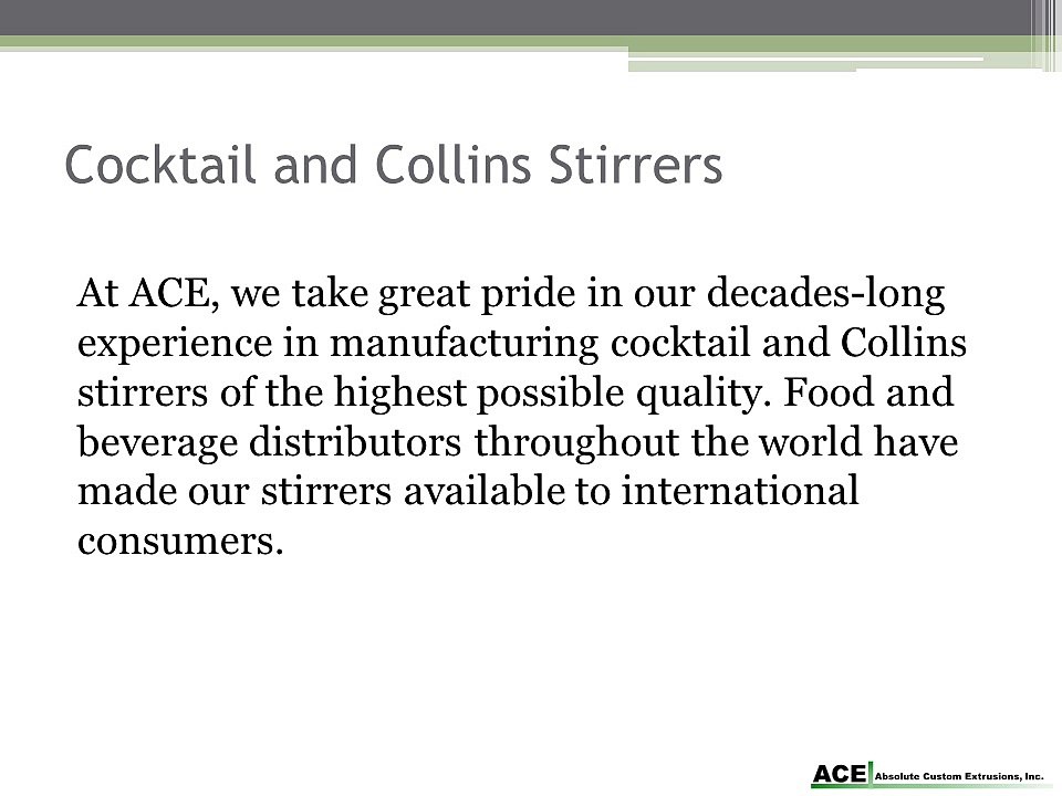 Drinking Straws & Cocktail Stirrer Products