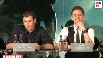 Tom Hiddleston & Chris Hemsworth Interview Thor The Dark World Premiere