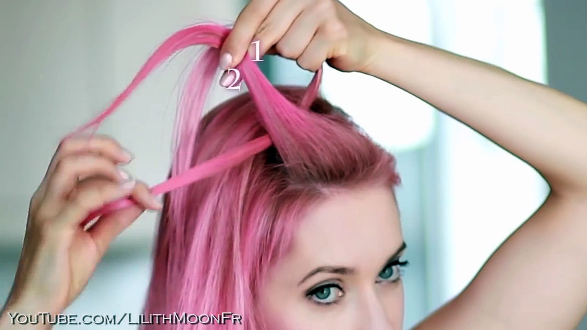 Coiffure Glam Rock Simple Concours Tuto Tresse Cascade Cheveux Mi Long