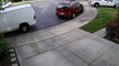 Amazon delivery van hits car twice, then delivers package!