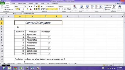 S1T6P4 Funciones condicionales Contar.SI.Conjunto y Promedio.Si.Conjunto de Excel