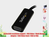 StarTech.com Slim USB 3.0 to VGA External Video Card Multi Monitor Adapter 1920x1200/1080p