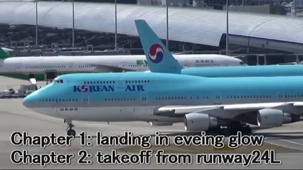 Korean Air B747-400 in Kansai Airport 한국 항공 B747-400 간사이 공항에서
