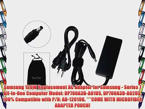 Samsung 120W Replacement AC Adapter for Samsung - Series 7 All-In-One Computer Model: DP700A3B-A01US
