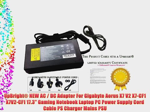 UpBright? NEW AC / DC Adapter For Gigabyte Aorus X7 V2 X7-CF1 X7V2-CF1 17.3 Gaming Notebook