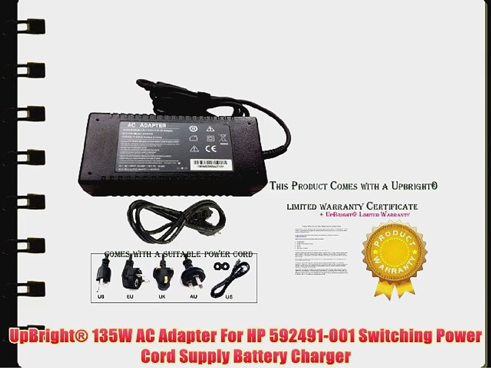 UpBright? 135W AC Adapter For HP 592491-001 Switching Power Cord Supply Battery Charger
