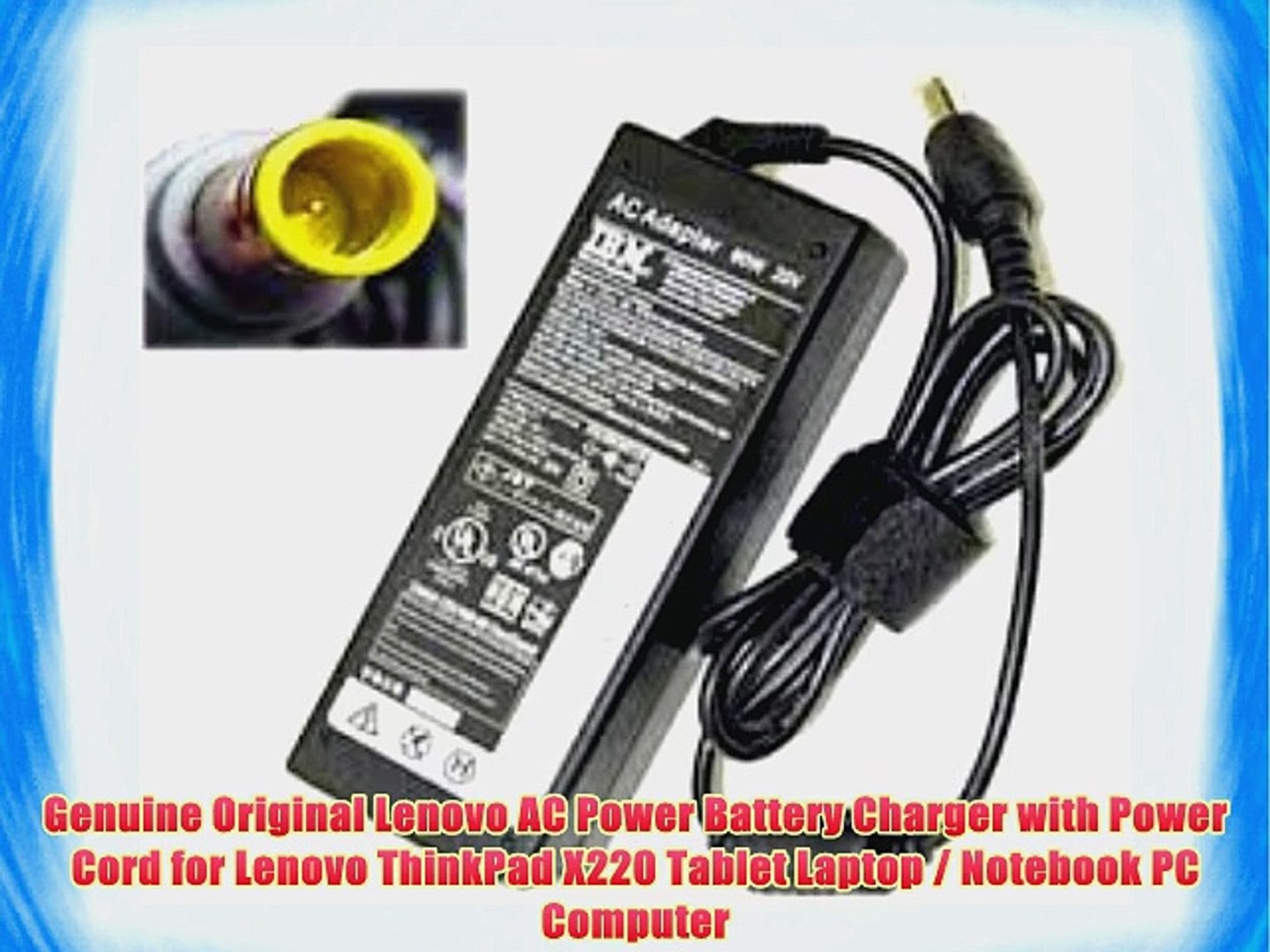 Genuine Original Lenovo AC Power Battery Charger with Power Cord for Lenovo  ThinkPad X220 Tablet - video Dailymotion