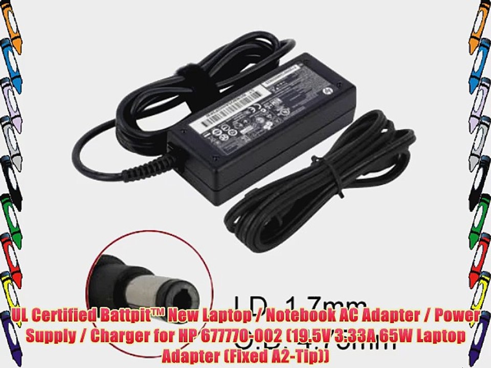 UL Certified Battpit? New Laptop / Notebook AC Adapter / Power Supply / Charger for HP 677770-002