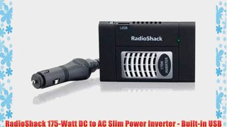 RadioShack 175-Watt DC to AC Slim Power Inverter - Built-in USB Port - Includes Airplane adapter