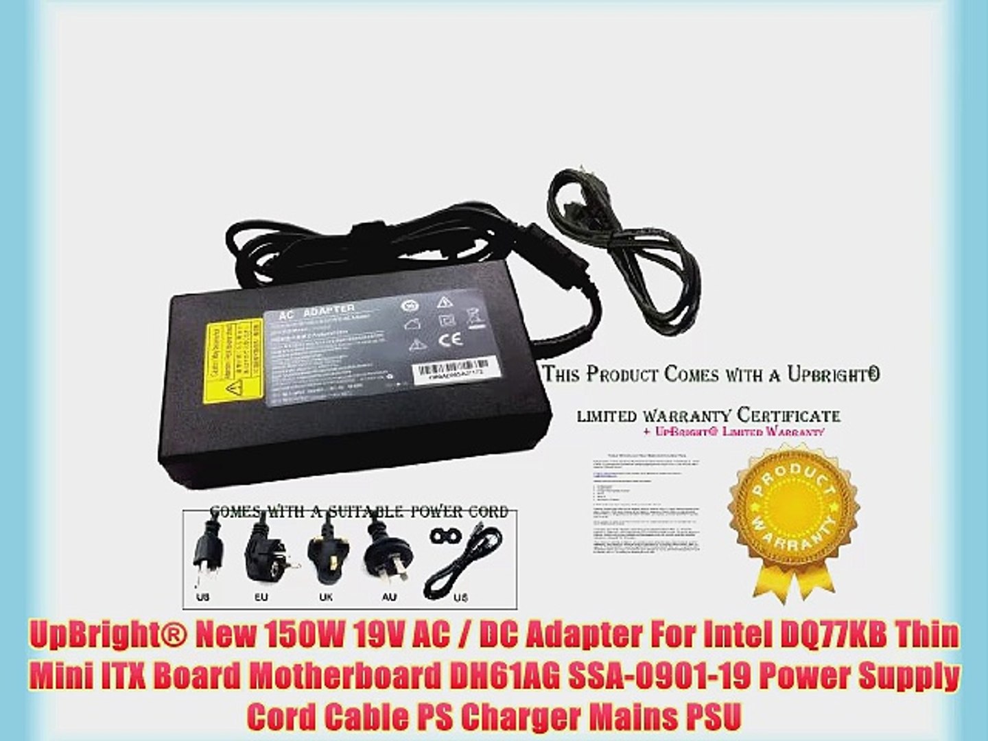UpBright? New 150W 19V AC / DC Adapter For Intel DQ77KB Thin Mini ITX Board  Motherboard DH61AG - video Dailymotion