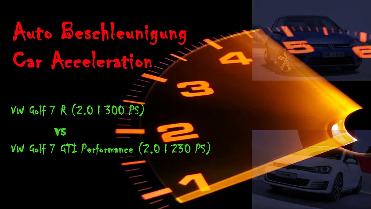 VW Golf 7 R vs VW Golf 7 GTI Performance 0-Vmax