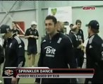 England Cricket Team grooves into the sprinkle dance