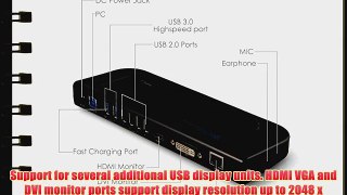HooToo HT-UD01 USB 3.0 Universal Docking Station Dual Monitor(VGA HDMI and DVI to 2048x1152