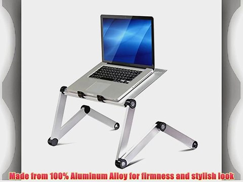 FURINNO X7-F Aluminum Adjustable Laptop Table/Portable Bed Tray/Book Stand with Cooler Fan