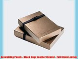 Drawstring Pouch - Black Onyx Leather (black) - Full Grain Leather