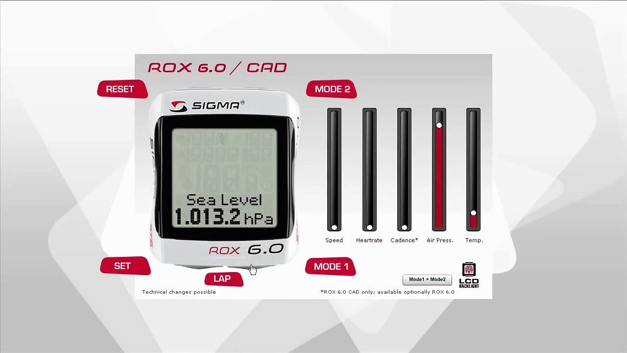 SIGMA SPORT // ROX 6.0 / CAD // Settings (EN)